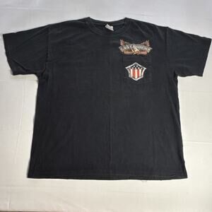 Anvil Strength and Honor Black Graphic Pocket Men's XL Cotton T-Shirt